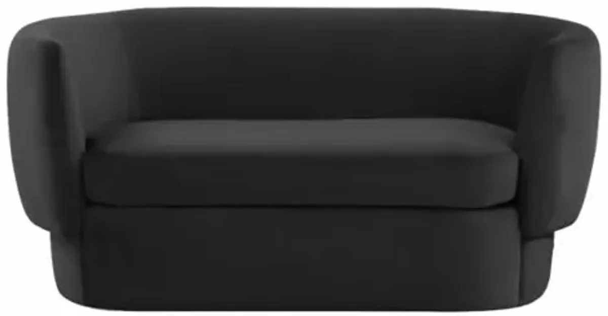 Isabella Black Velvet Loveseat