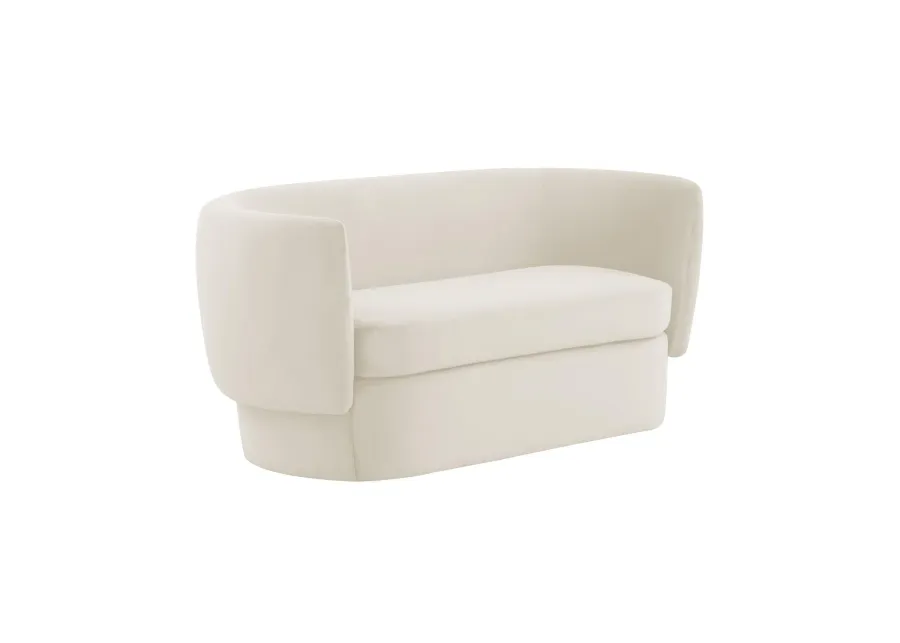 Isabella Cream Velvet Loveseat