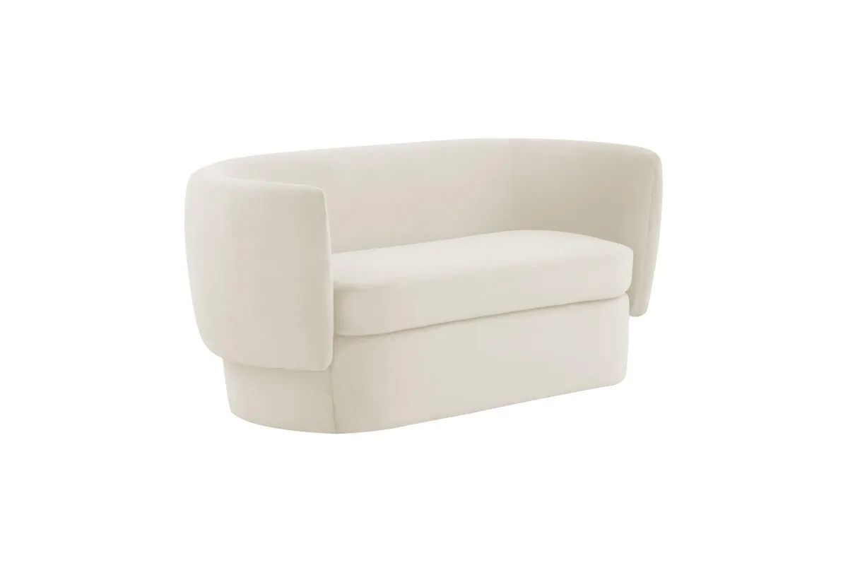 Isabella Cream Velvet Loveseat