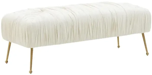 Jessica Cream Velvet Bench