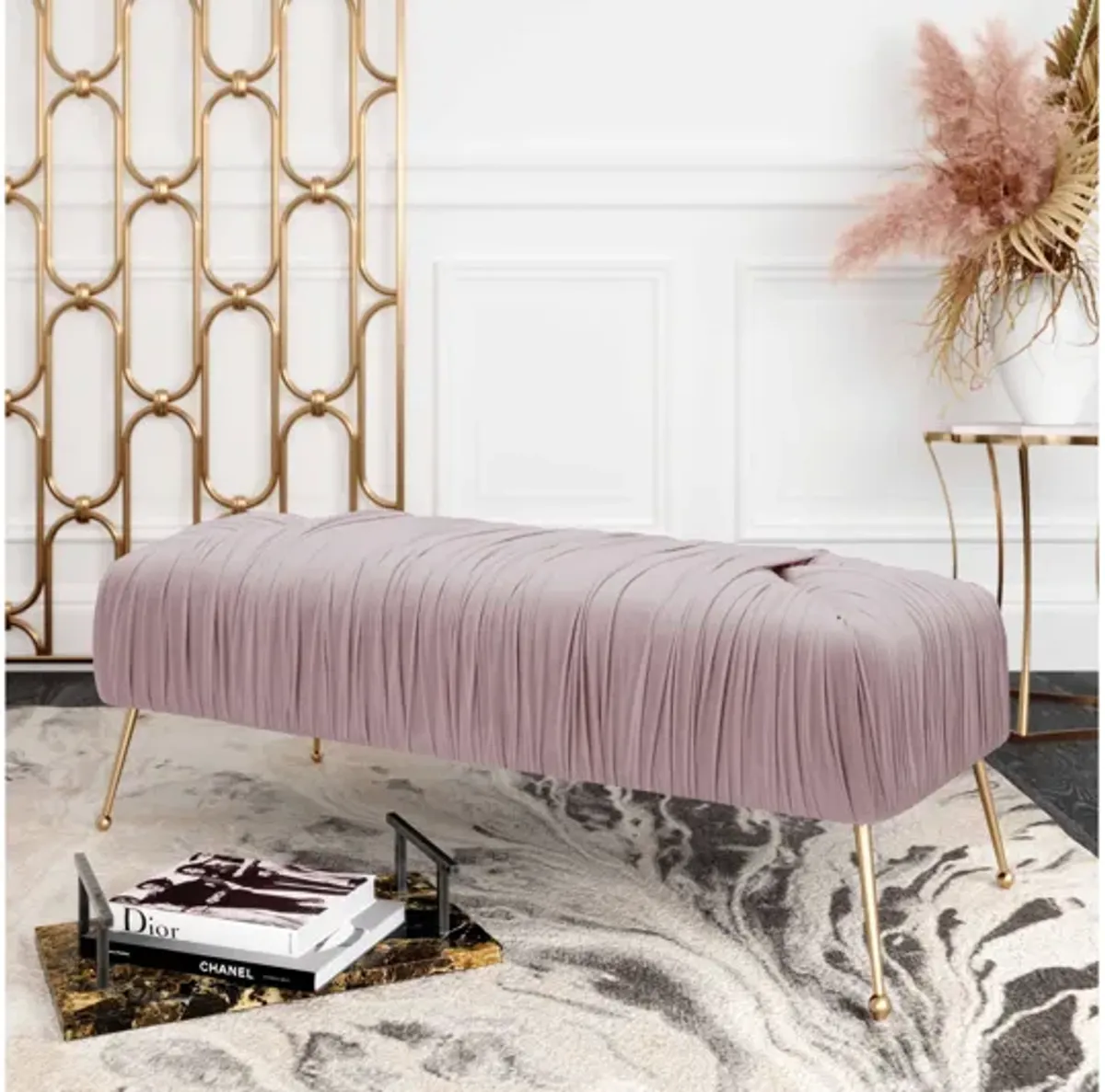 Jessica Mauve Velvet Bench