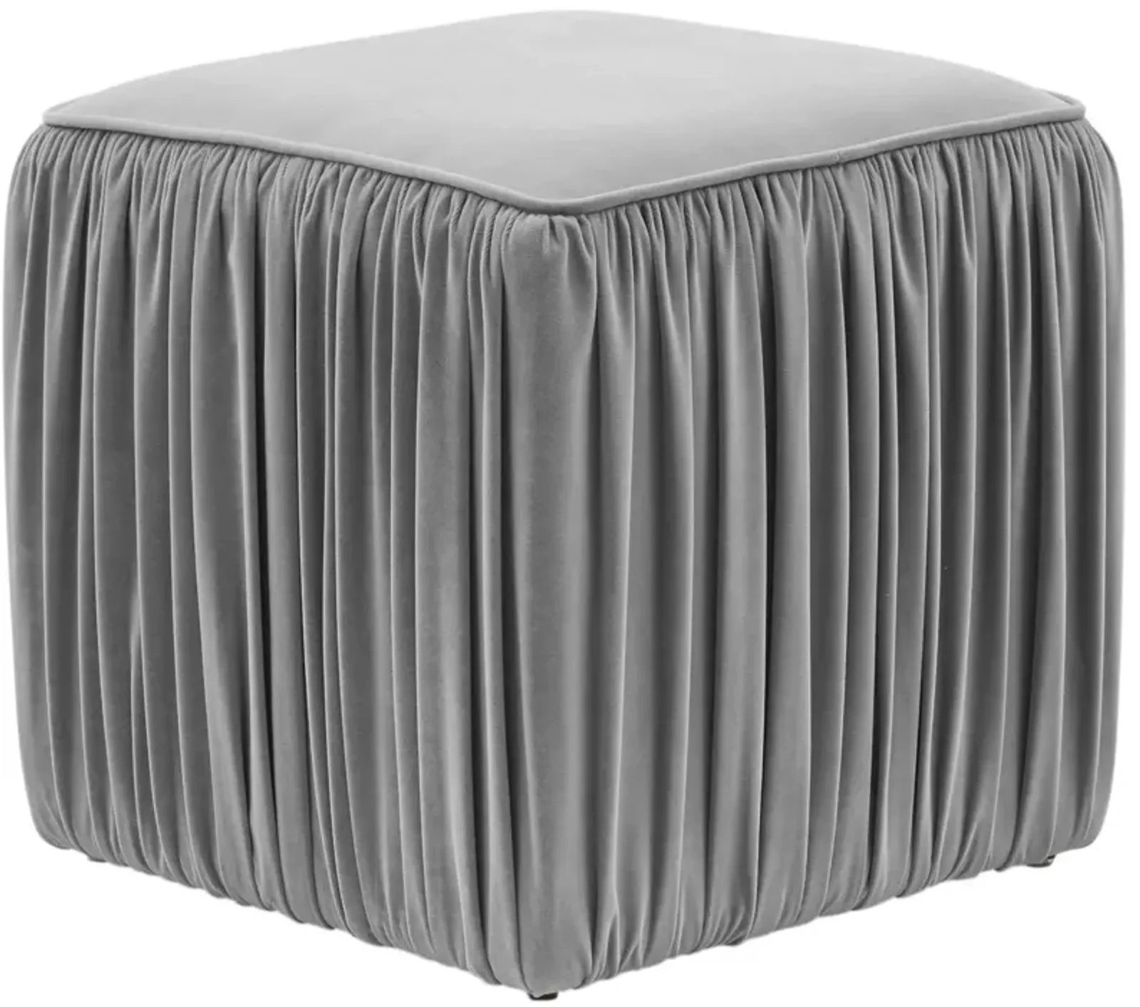 Morgan Slate Pleated Ottoman