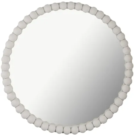 Baria White Wooden Mirror