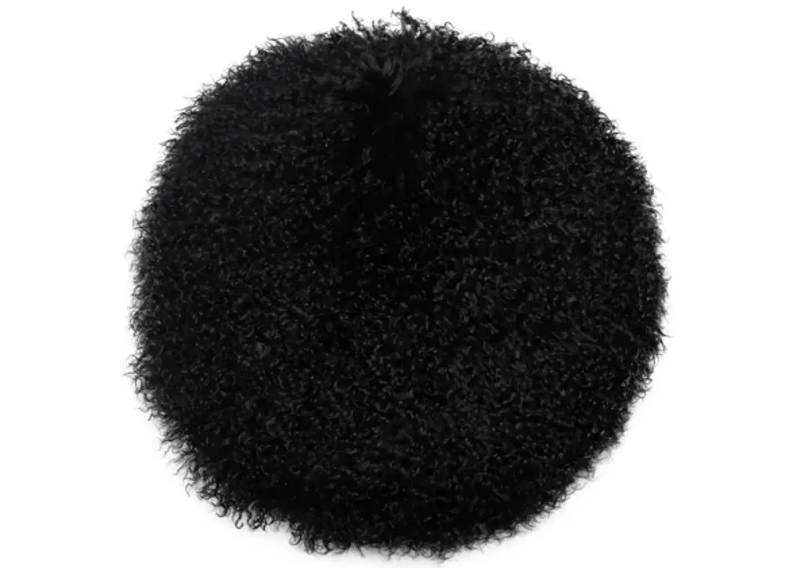 New Zealand Black Sheepskin 16" Round Pillow