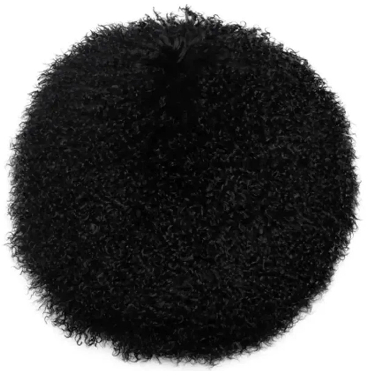 New Zealand Black Sheepskin 16" Round Pillow