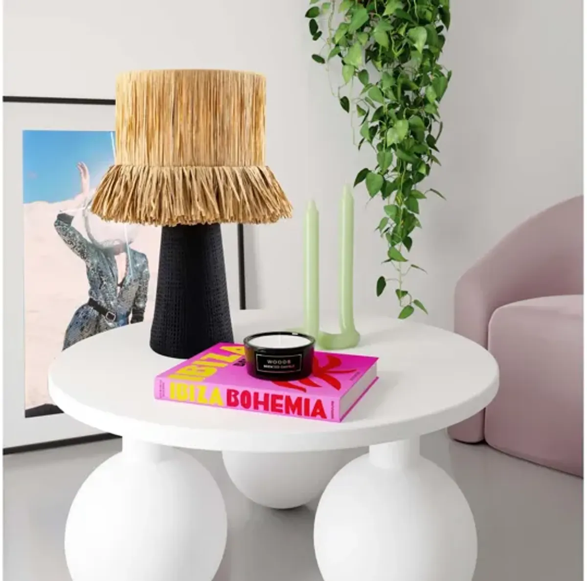 Amira Rafia Natural Table Lamp