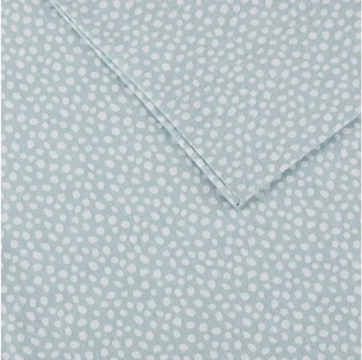 Cozy Flannel Aqua Dots 100% Cotton Flannel Printed Twin Sheet Set