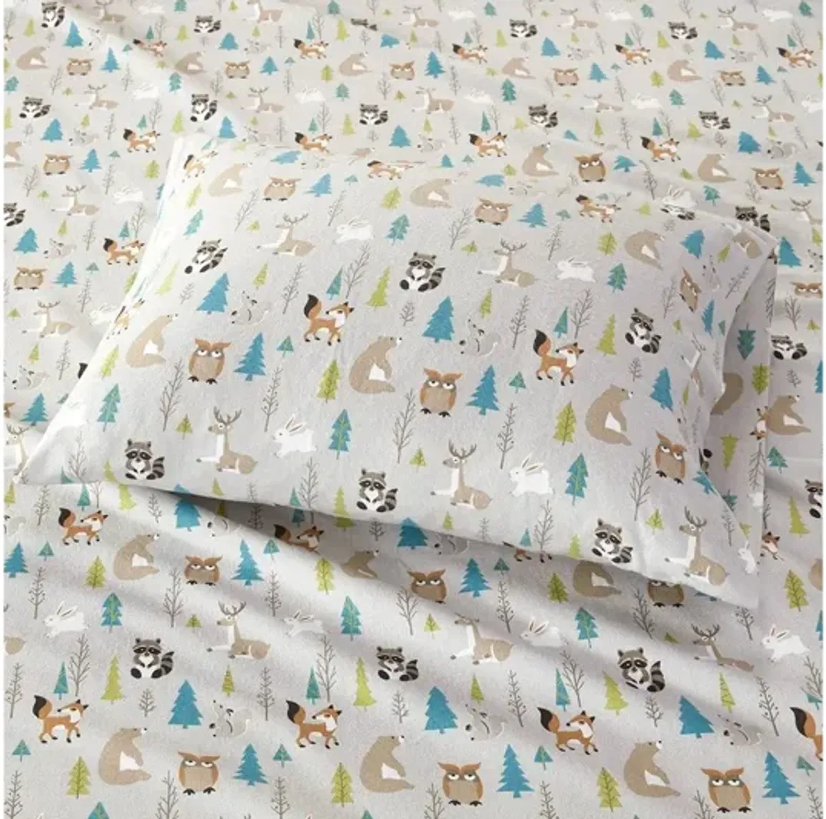 Cozy Flannel Grey Dogs 100% Cotton Flannel Printed Twin Sheet Set