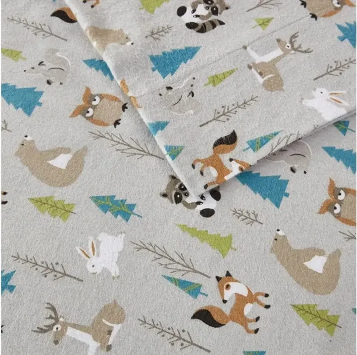 Cozy Flannel Grey Dogs 100% Cotton Flannel Printed King Sheet Set