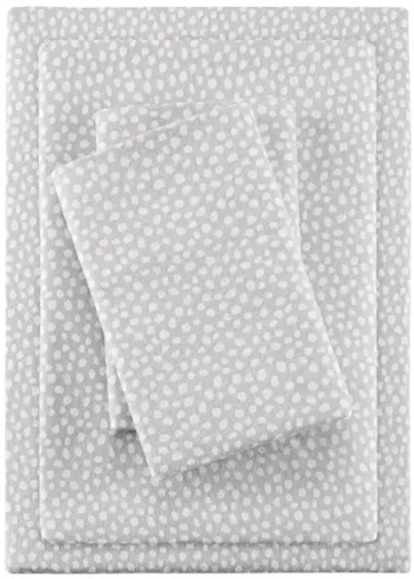 Cozy Flannel Grey Dots 100% Cotton Flannel Printed Twin Sheet Set