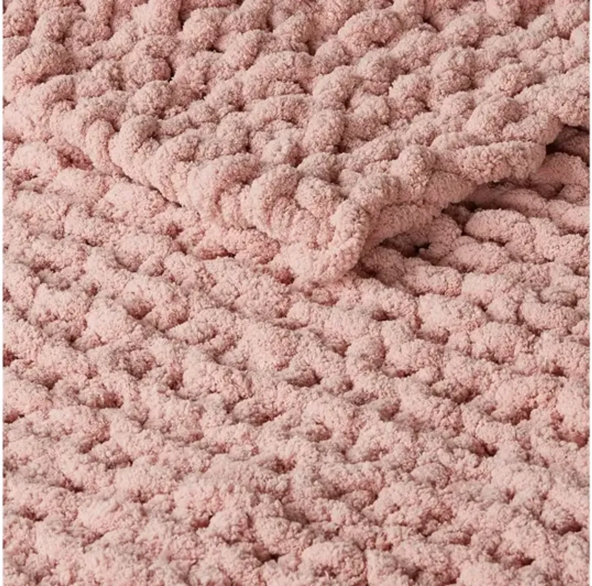 Chenille Blush Chunky Knit Throw