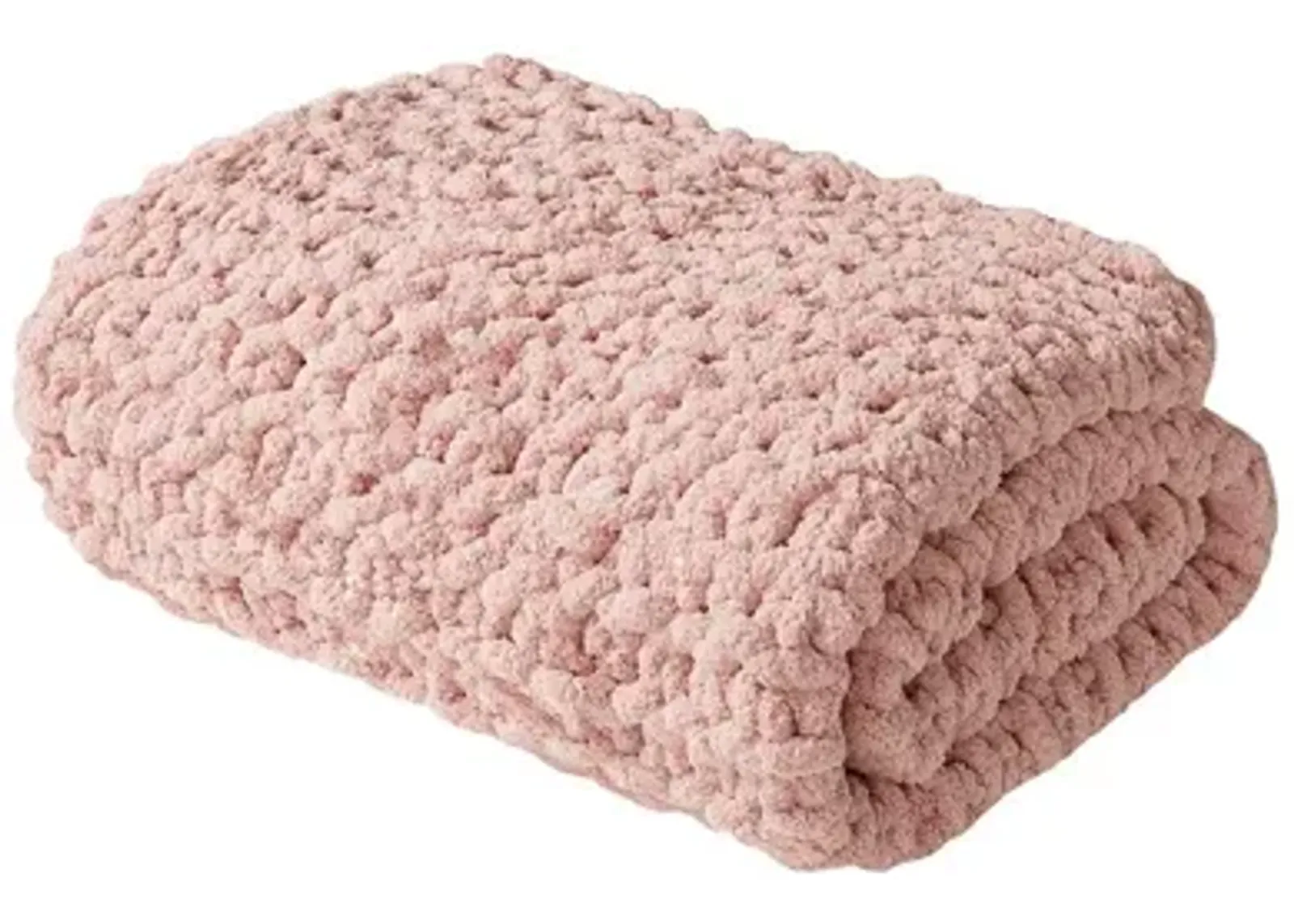 Chenille Blush Chunky Knit Throw