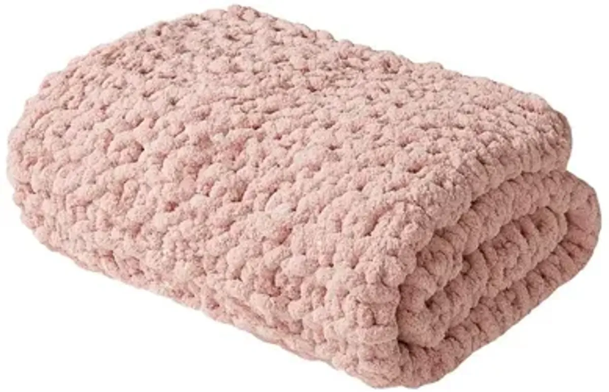 Chenille Blush Chunky Knit Throw