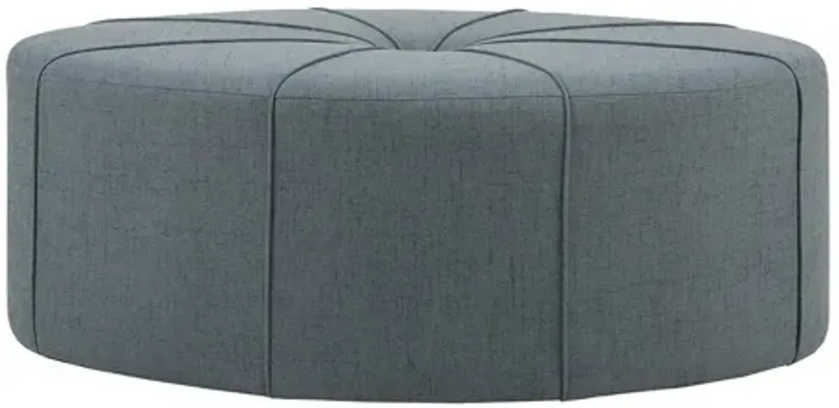 Ferris Blue Oval Ottoman