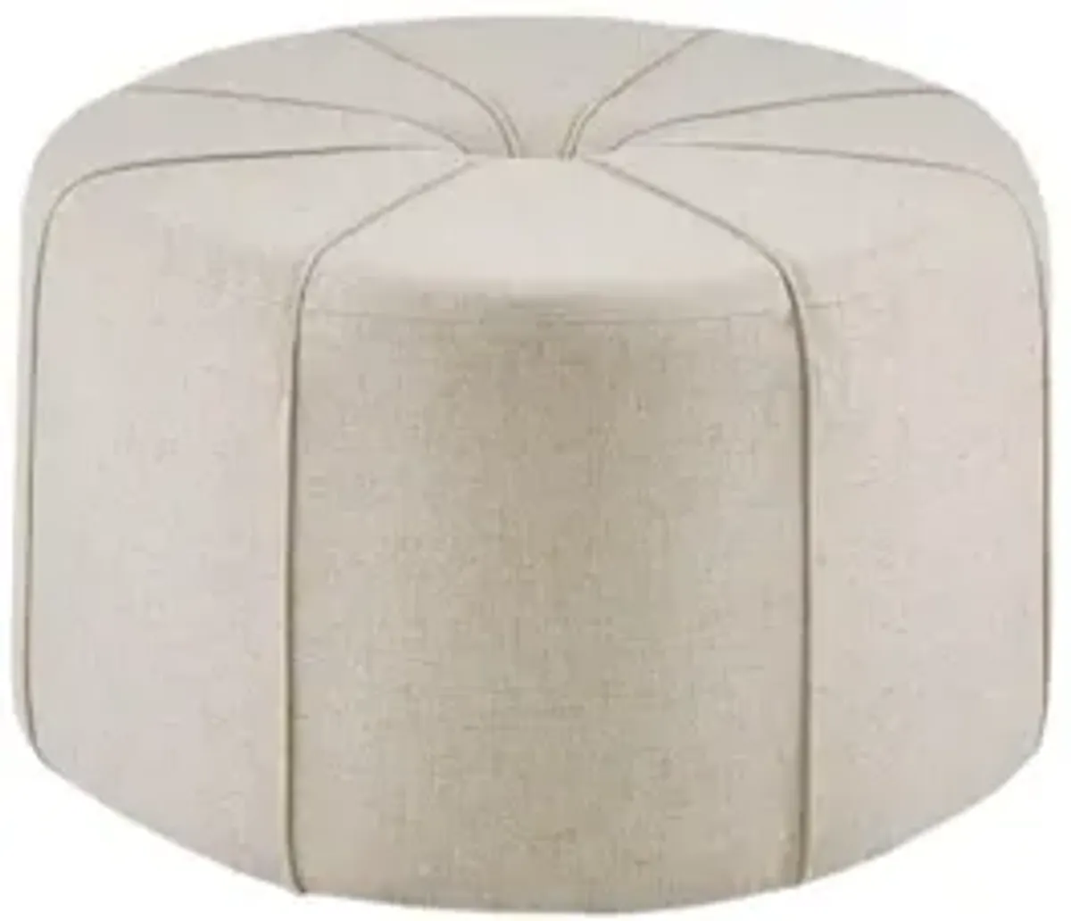 Ferris Cream Oval Ottoman