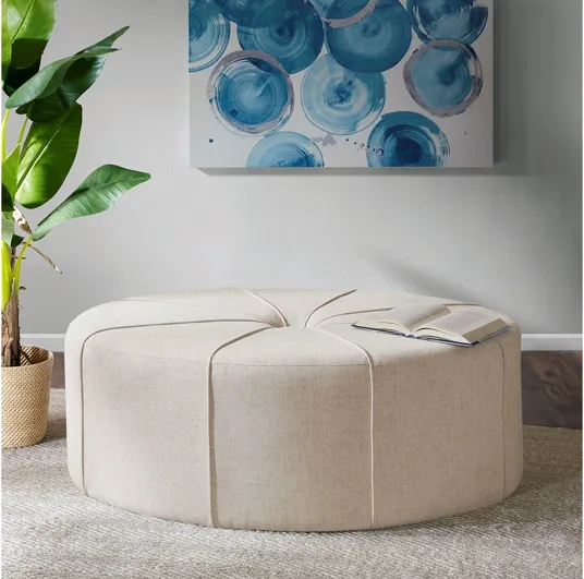 Ferris Cream Oval Ottoman