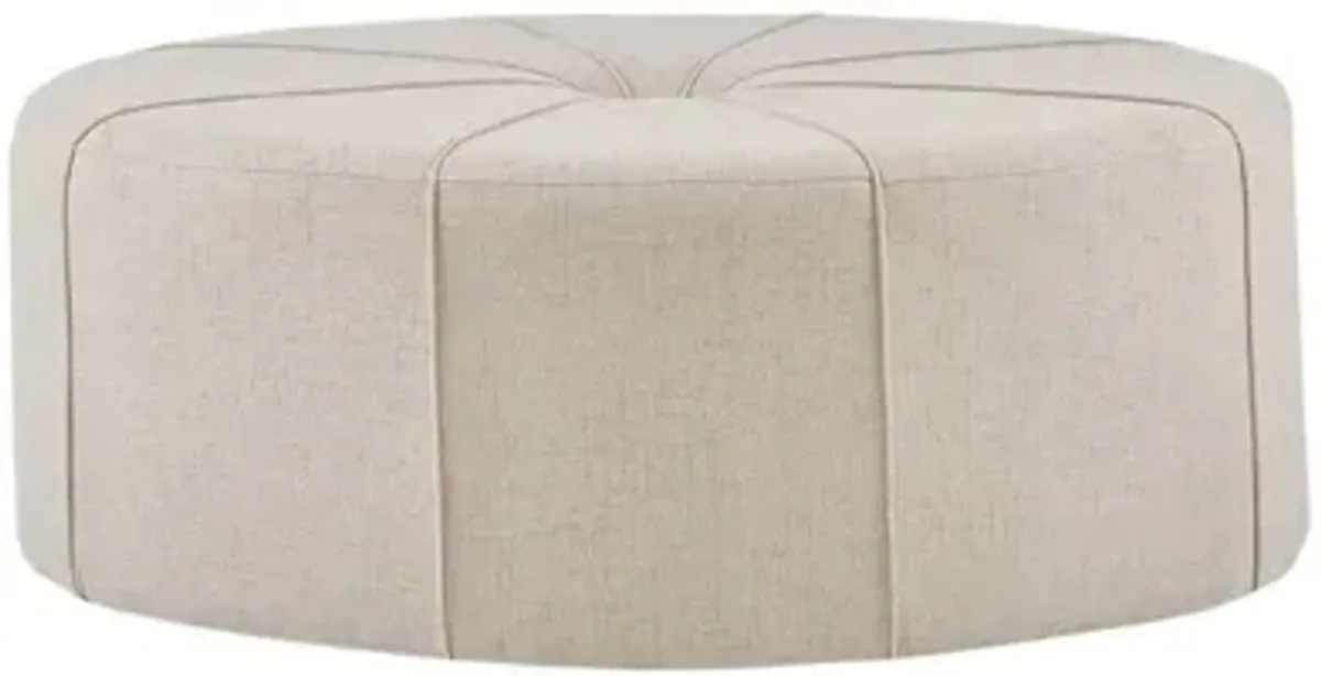 Ferris Cream Oval Ottoman