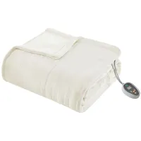 Ultra Soft Ivory Plush Reverses To Berber Heated Blanket with Bonus Automatic Timer
