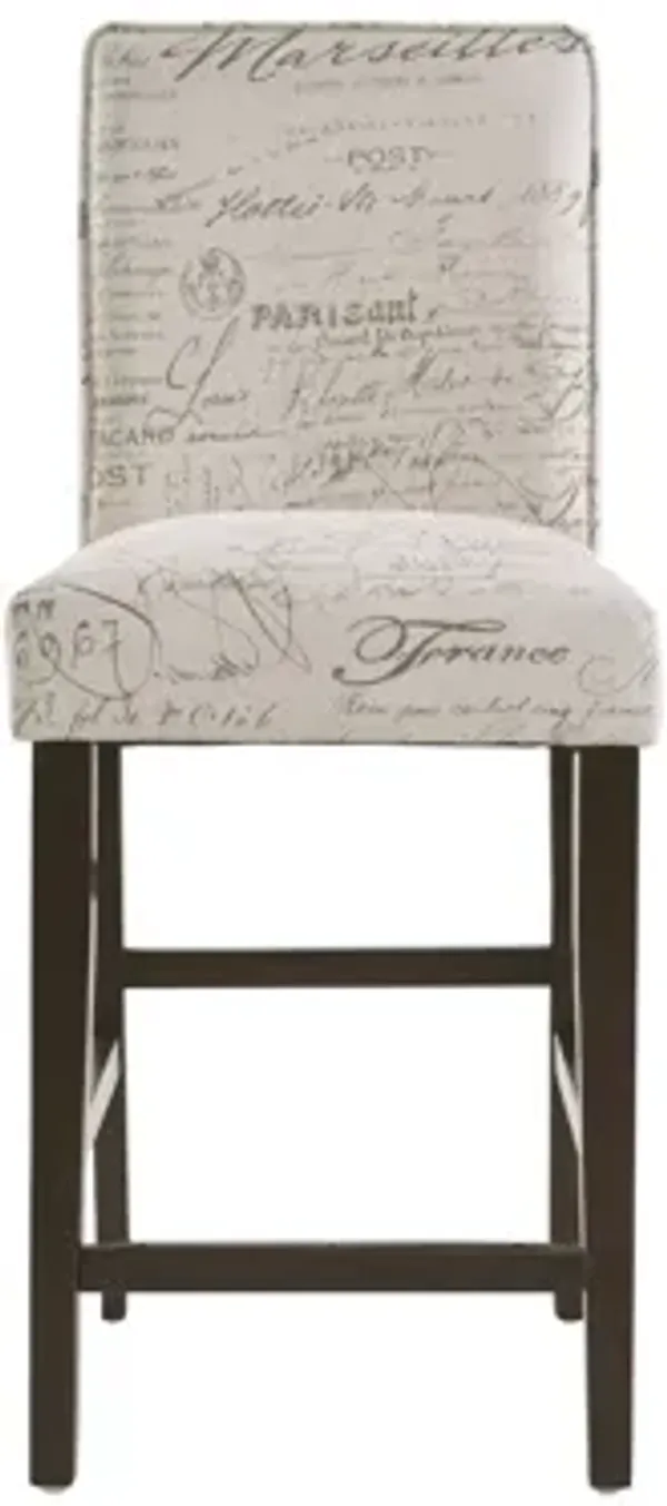 24" Counter Stool in Paris Script