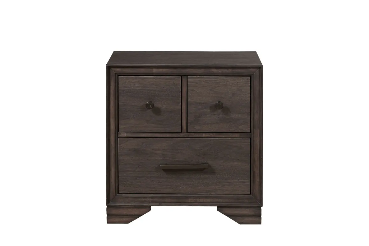 Youth Brown Nightstand with USB Port