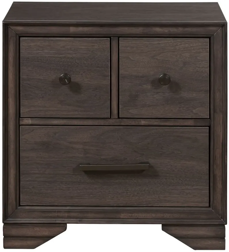 Youth Brown Nightstand with USB Port