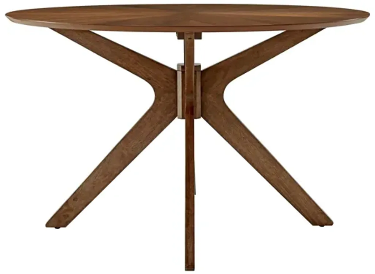 Crossroads 47" Round Wood Dining Table in Walnut