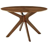 Crossroads 47" Round Wood Dining Table in Walnut