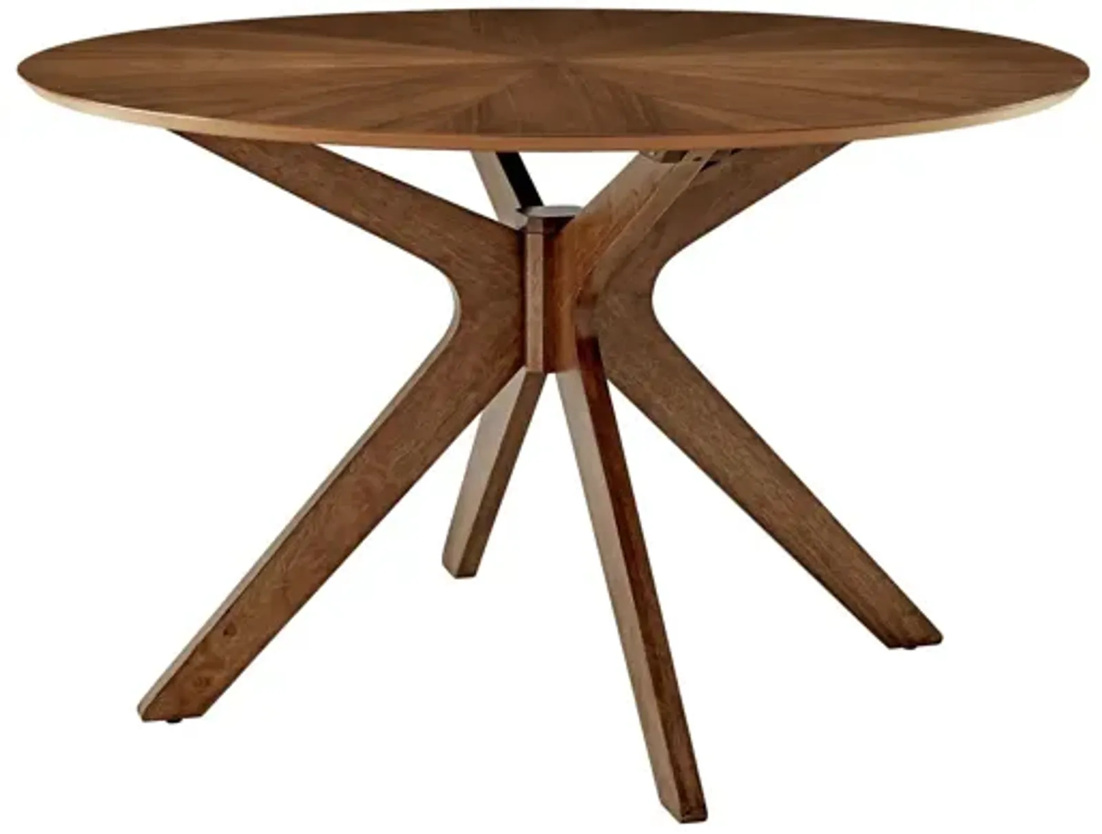 Crossroads 47" Round Wood Dining Table in Walnut