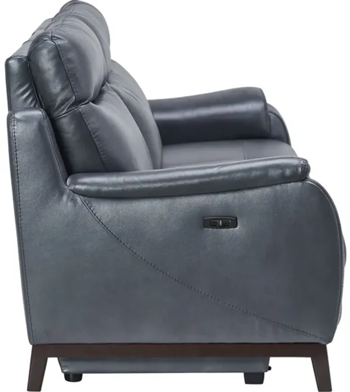 Marco Blue Dual Power Leather Reclining Sofa