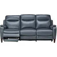 Marco Blue Dual Power Leather Reclining Sofa
