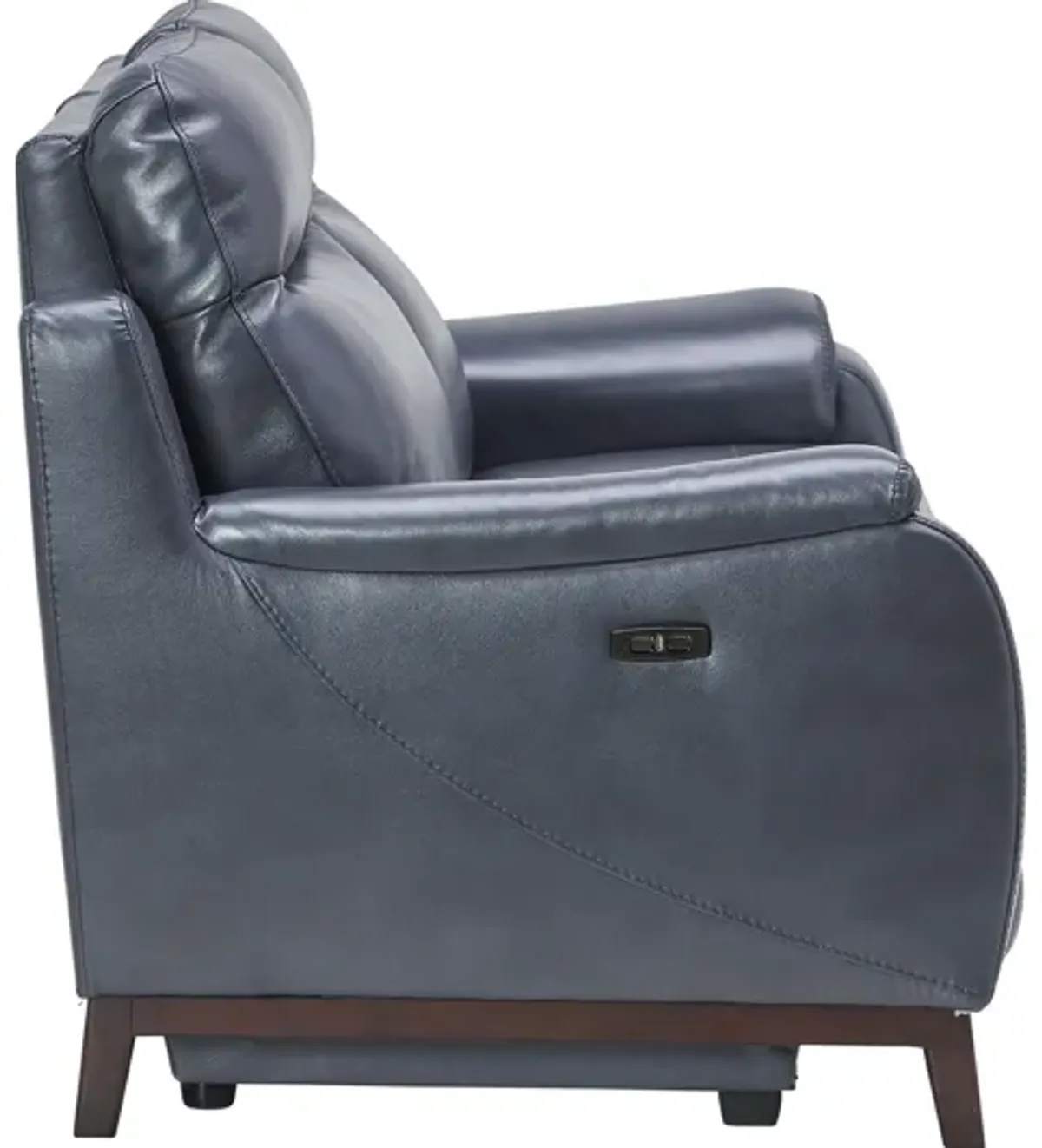 Marco Blue Dual Power Leather Reclining Loveseat