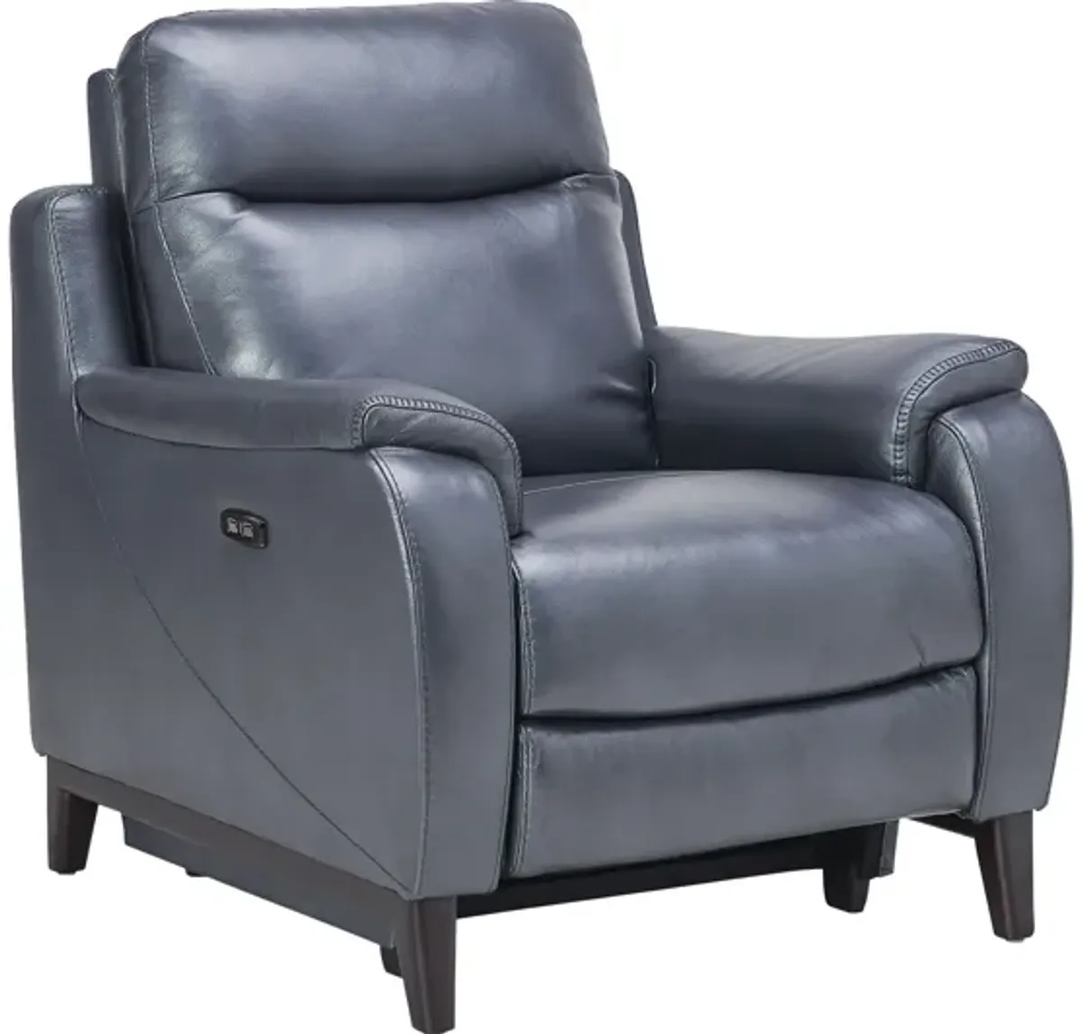 Marco Blue Dual Power Leather Recliner