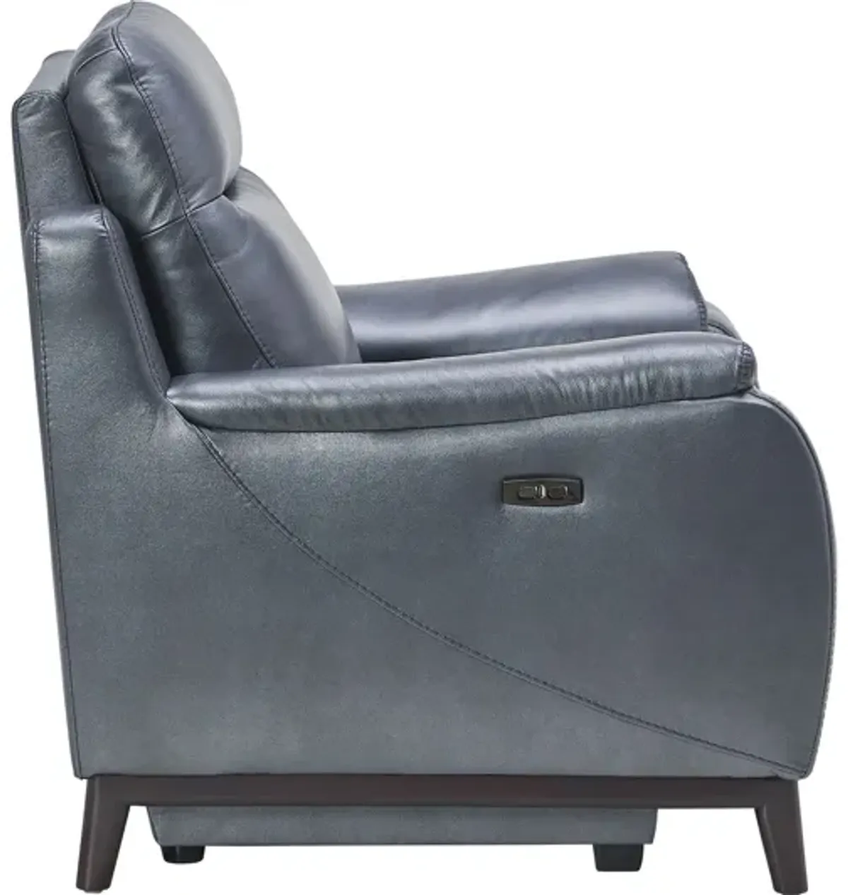 Marco Blue Dual Power Leather Recliner