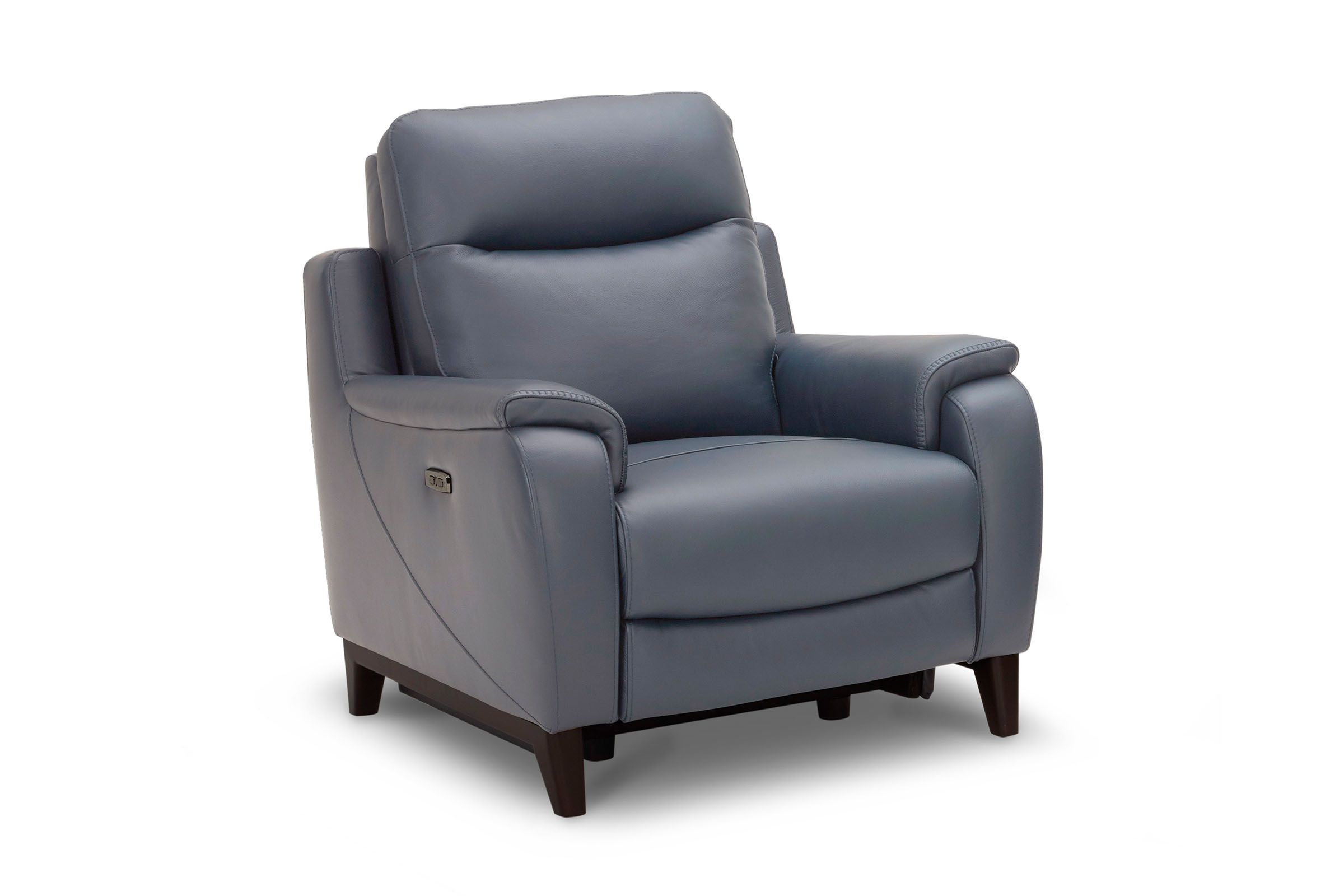 Marco Blue Dual Power Leather Recliner