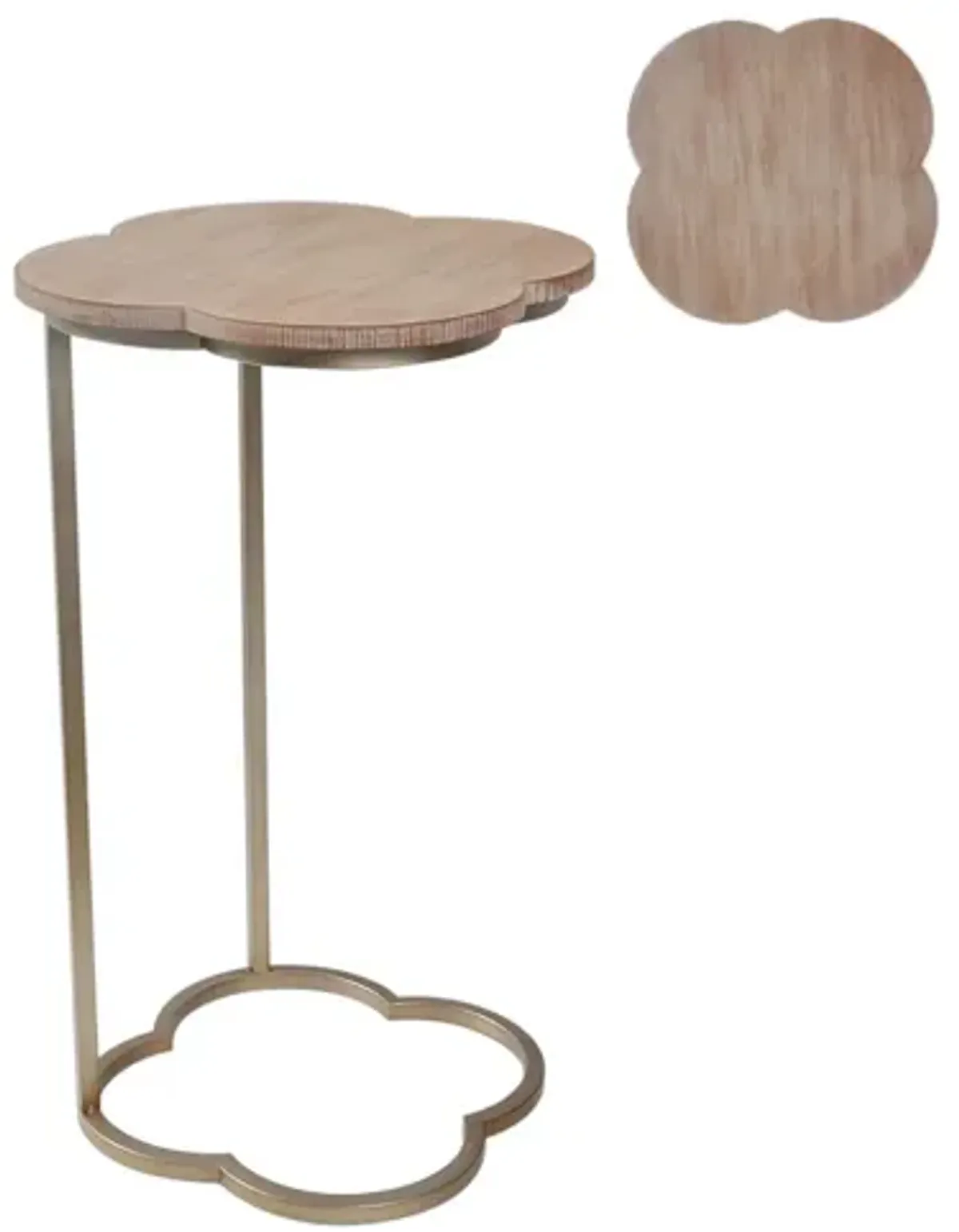 26" Quatrefoil Metal C-Table