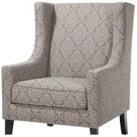 Barton Taupe & Cream Wing Chair
