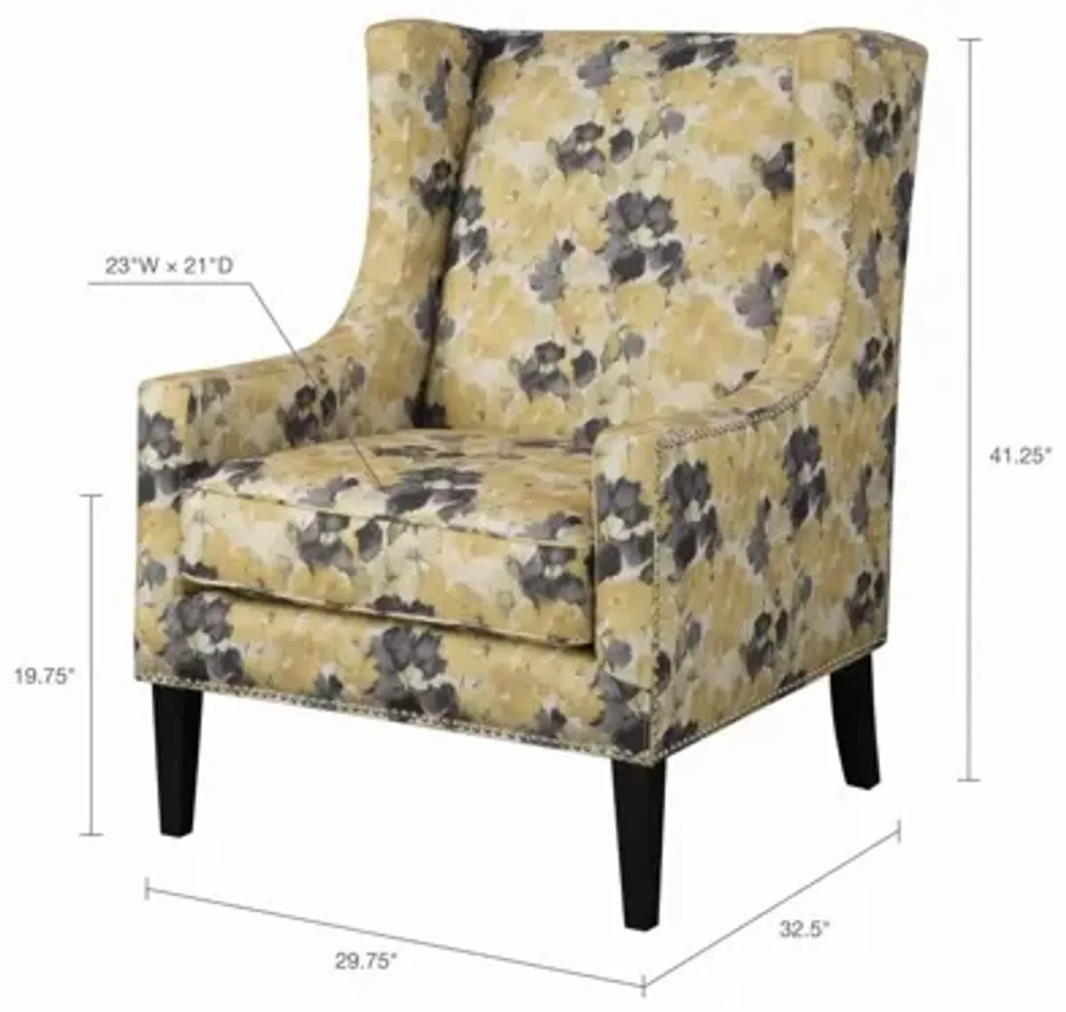 Barton Yellow Wing Chair