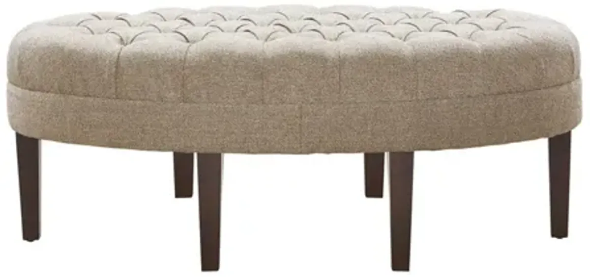 Martin Linen Surfboard Tufted Ottoman