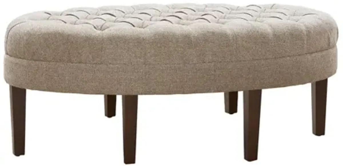 Martin Linen Surfboard Tufted Ottoman