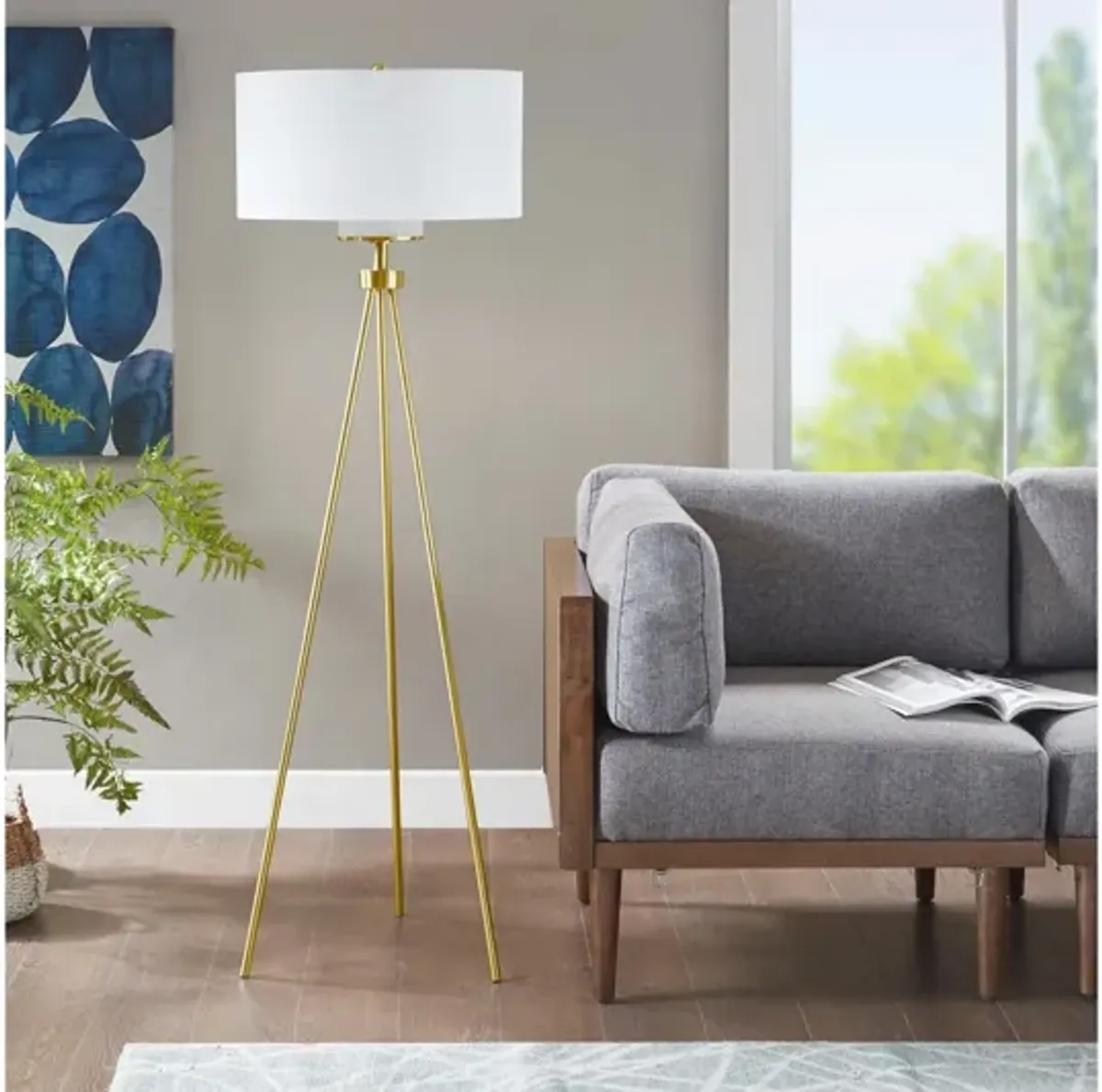 Pacific Gold Tripod Floor Lamp