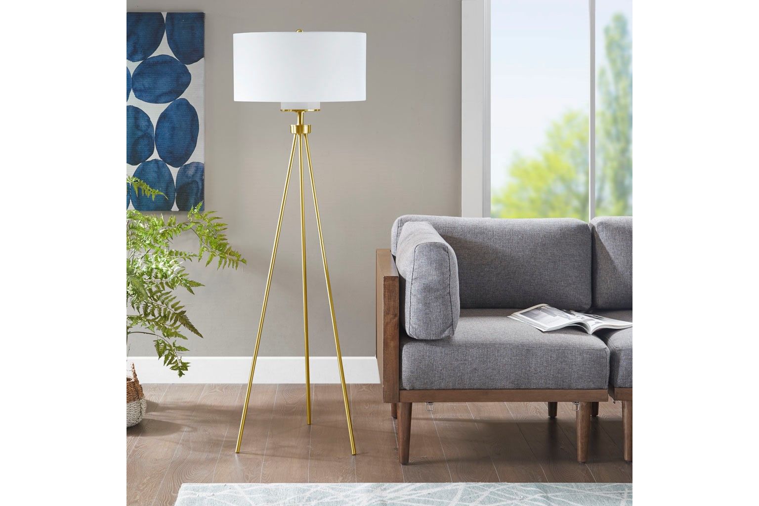 Pacific Gold Tripod Floor Lamp