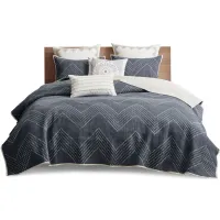 Pomona Cotton Embroidered 3 Piece Full/Queen Coverlet Set