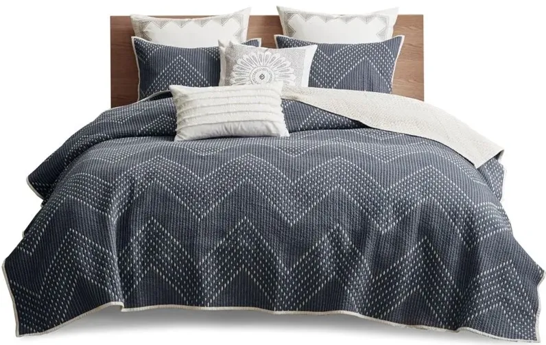 Pomona Cotton Embroidered 3 Piece Full/Queen Coverlet Set
