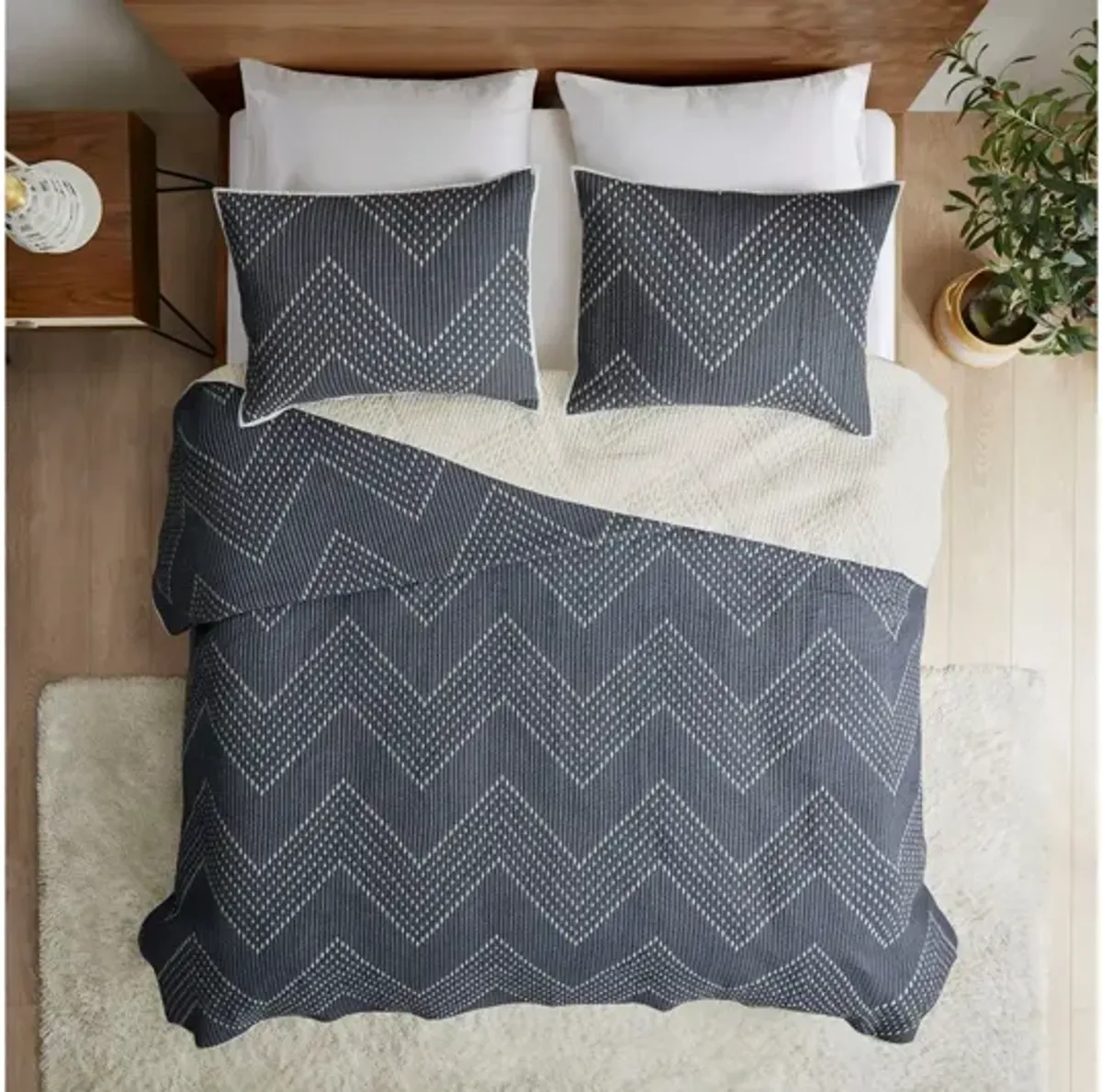 Pomona Cotton Embroidered 3 Piece King/Cal King Coverlet Set