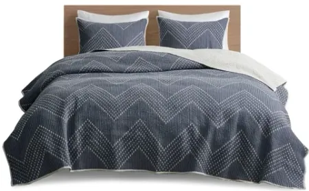Pomona Cotton Embroidered 3 Piece King/Cal King Coverlet Set
