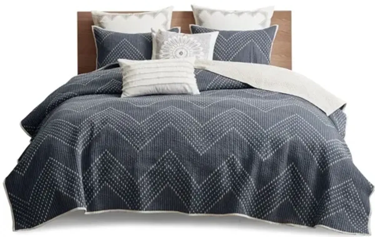 Pomona Cotton Embroidered 3 Piece King/Cal King Coverlet Set