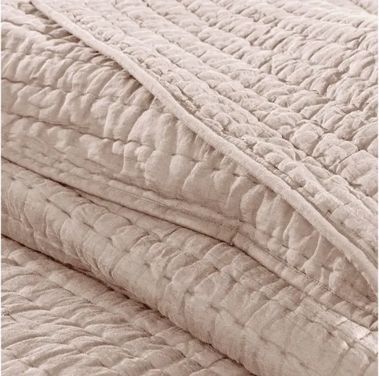 Serene Cotton Hand Quilted Blush King Coverlet Set