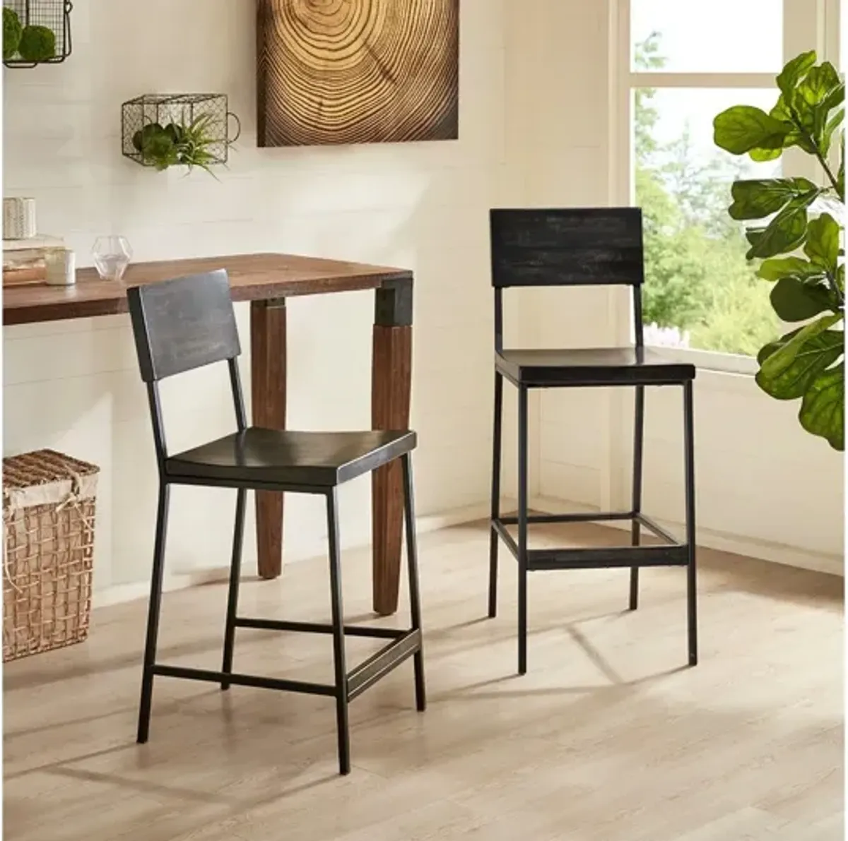 Tacoma 24" Black Counter Stool