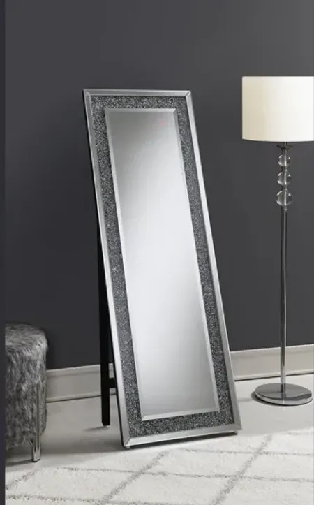 Bree Rectangular Standing Mirror with LED Lighting Silver