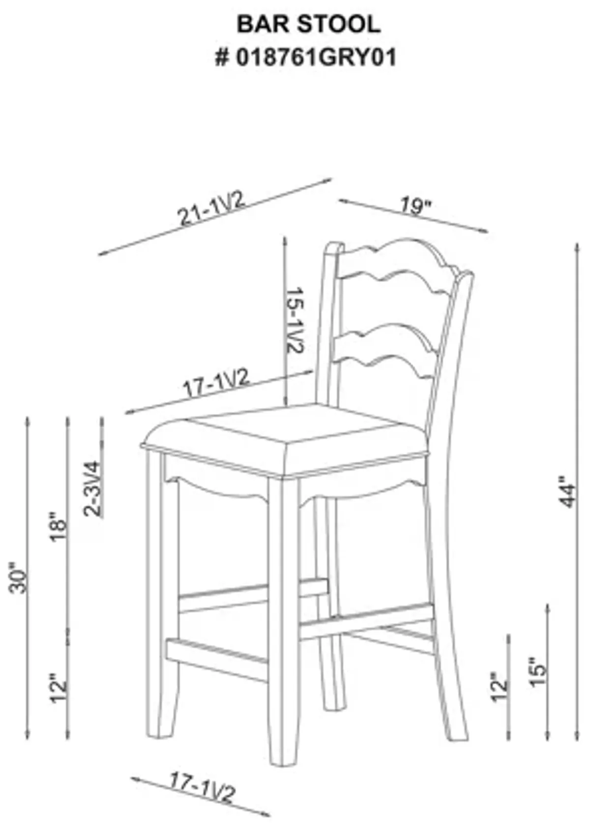 Malta Grey Bar Stool